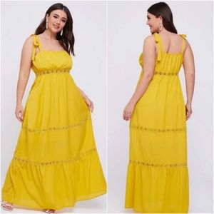 Plus Tie Shoulder Longline Dress